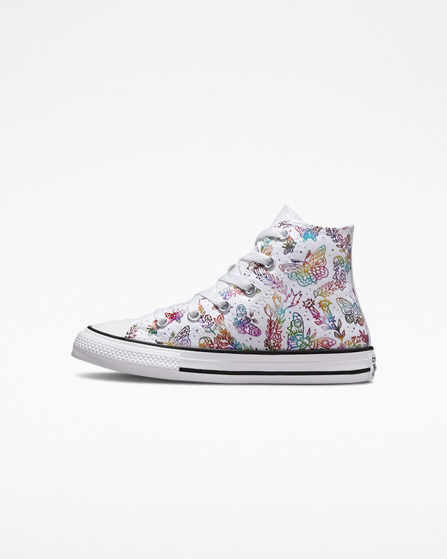 Dívčí Boty Vysoké Converse Chuck Taylor All Star Butterfly Shine Bílé Růžové Fialové Blankyt | CZ YLCZ85